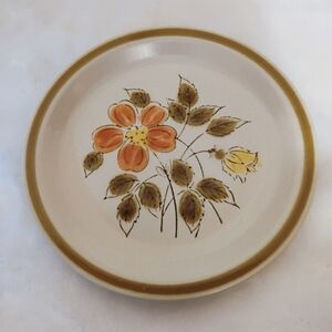 Vtg Floral Wild Flower Stoneware 6" Plate Japan Replacement Retro Home Decor